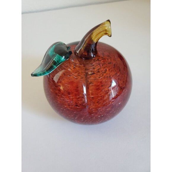 Cliff Goodman Art Glass Fruit Apple Vintage 1999 Red Paperweight *READ* - Picture 11 of 12